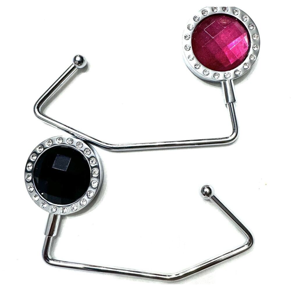 SPRING STREET JEWELED SET OF 2 CRYSTAL HANDBAG HOLDER BAG HOOK. GIFT!